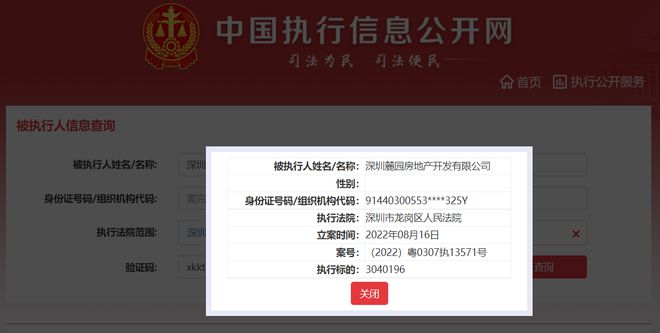 頤安集團(tuán)旗下麓園地產(chǎn)被列為被執(zhí)行人，執(zhí)行標(biāo)的304萬元，涉及投資興辦實(shí)業(yè)